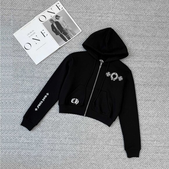 Chrome Hearts Black Hoodie with White Accents - Picture 1 of 8